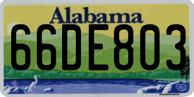 AL license plate 66DE803