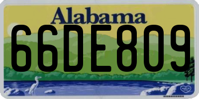 AL license plate 66DE809