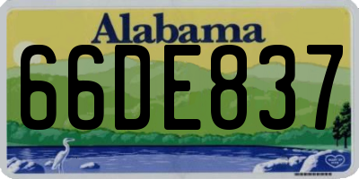 AL license plate 66DE837