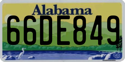 AL license plate 66DE849