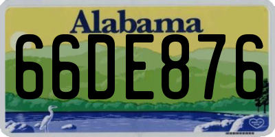 AL license plate 66DE876