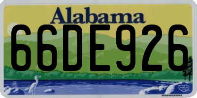 AL license plate 66DE926