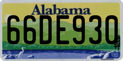 AL license plate 66DE930