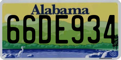 AL license plate 66DE934