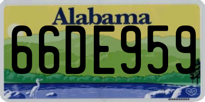 AL license plate 66DE959