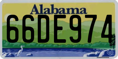AL license plate 66DE974