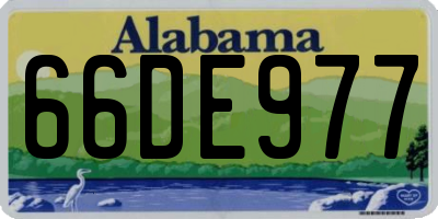 AL license plate 66DE977