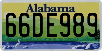 AL license plate 66DE989