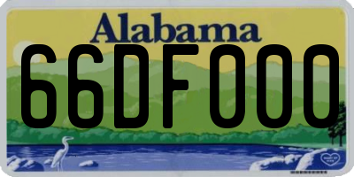 AL license plate 66DF000