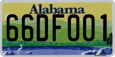 AL license plate 66DF001