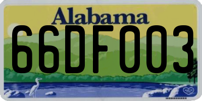 AL license plate 66DF003