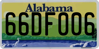 AL license plate 66DF006