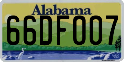 AL license plate 66DF007