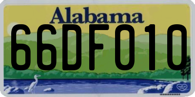 AL license plate 66DF010