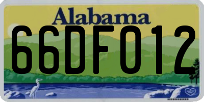 AL license plate 66DF012