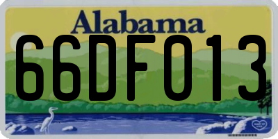 AL license plate 66DF013