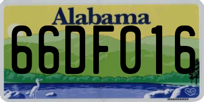 AL license plate 66DF016