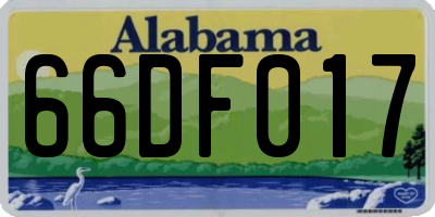 AL license plate 66DF017