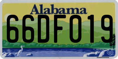 AL license plate 66DF019