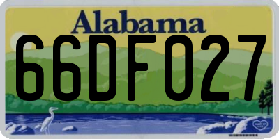 AL license plate 66DF027