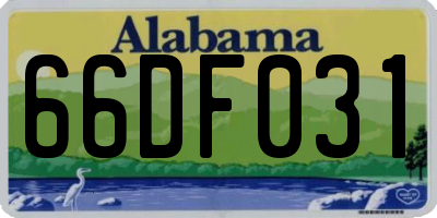 AL license plate 66DF031