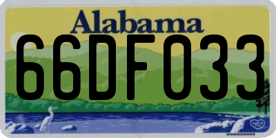 AL license plate 66DF033