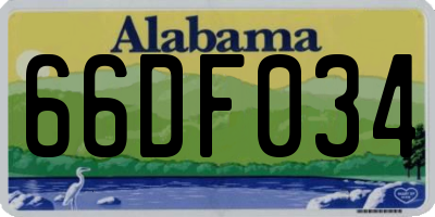 AL license plate 66DF034