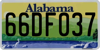 AL license plate 66DF037