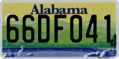 AL license plate 66DF041