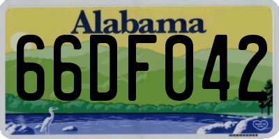 AL license plate 66DF042