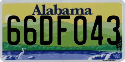 AL license plate 66DF043