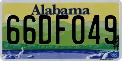 AL license plate 66DF049