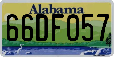 AL license plate 66DF057