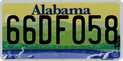 AL license plate 66DF058