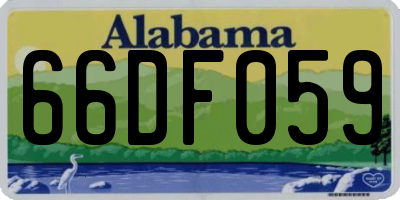 AL license plate 66DF059