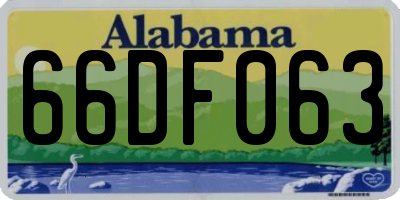 AL license plate 66DF063
