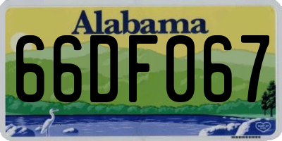 AL license plate 66DF067