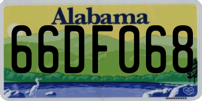 AL license plate 66DF068