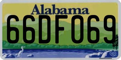 AL license plate 66DF069