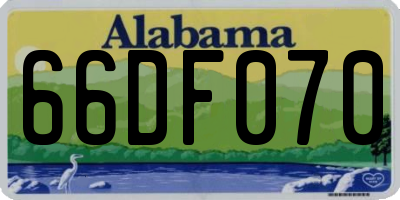 AL license plate 66DF070
