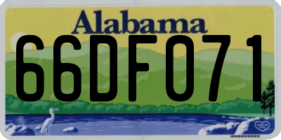 AL license plate 66DF071