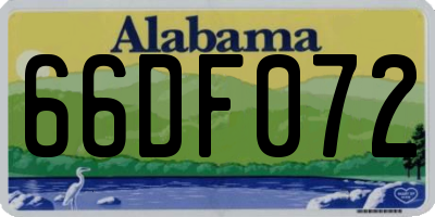 AL license plate 66DF072
