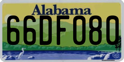 AL license plate 66DF080