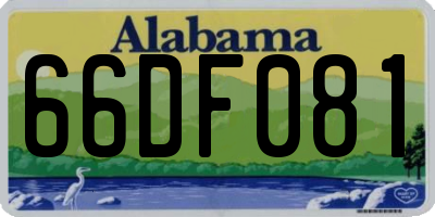 AL license plate 66DF081