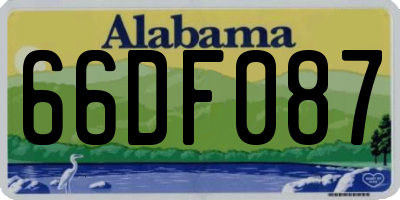 AL license plate 66DF087