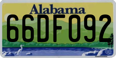 AL license plate 66DF092