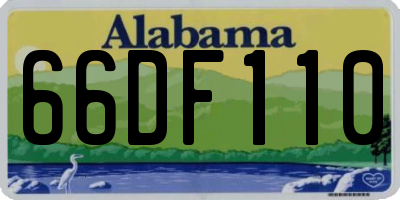 AL license plate 66DF110