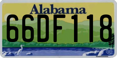 AL license plate 66DF118