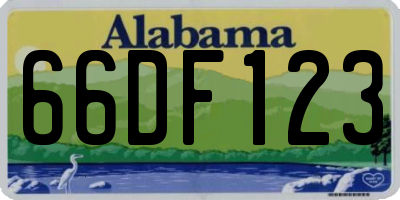 AL license plate 66DF123