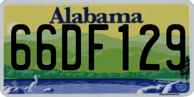 AL license plate 66DF129